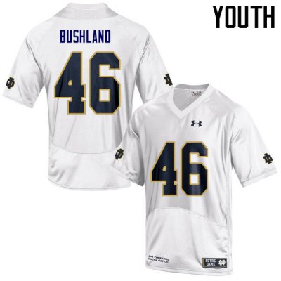 Notre Dame Fighting Irish Youth Matt Bushland #46 White Under Armour Authentic Stitched College NCAA Football Jersey NYT3699JF
